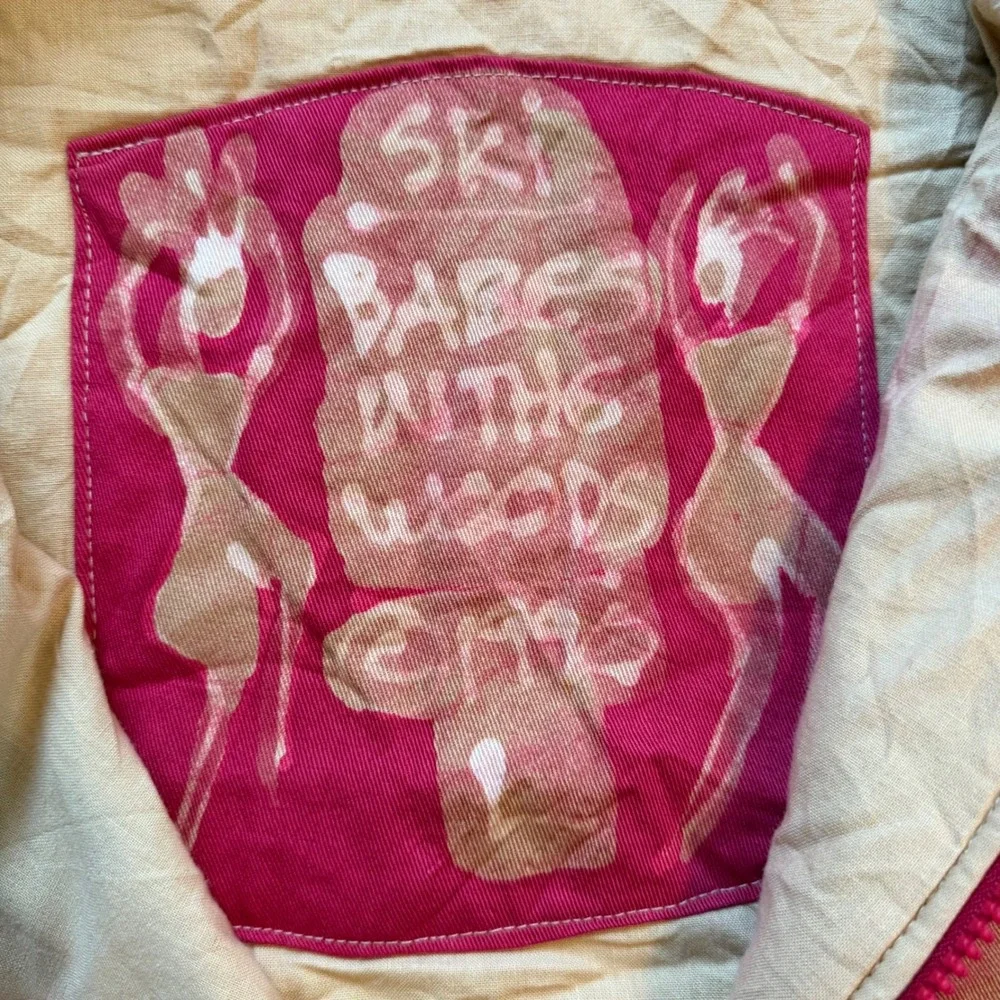 Vintage 1996 Babes in the Woods Ski Jacket Red Batik Graphic Full Zip Mens XL